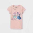 Girls' Disney Minnie & Daisy Girls Rule Short Sleeve Graphic T-shirt - Pink Xs - Disney