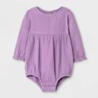 Grayson Mini Baby Girls' Cotton Gauze Bubble Romper - Light Purple Newborn