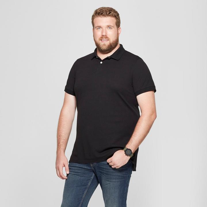 Men's Tall Short Sleeve Loring Polo T-shirts - Goodfellow & Co Black