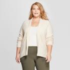 Women's Plus Size High-low Cardigan - Ava & Viv Oatmeal