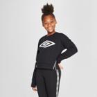 Umbro Girls' Side Zip Fleece Pullover - Black