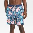 Men's 7 Floral Swim Trunk With Boxer Brief Liner - Goodfellow & Co Pink