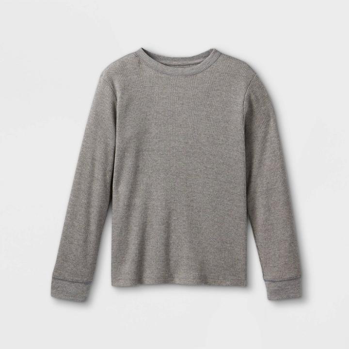 Boys' Thermal Long Sleeve T-shirt - Cat & Jack Heather Gray