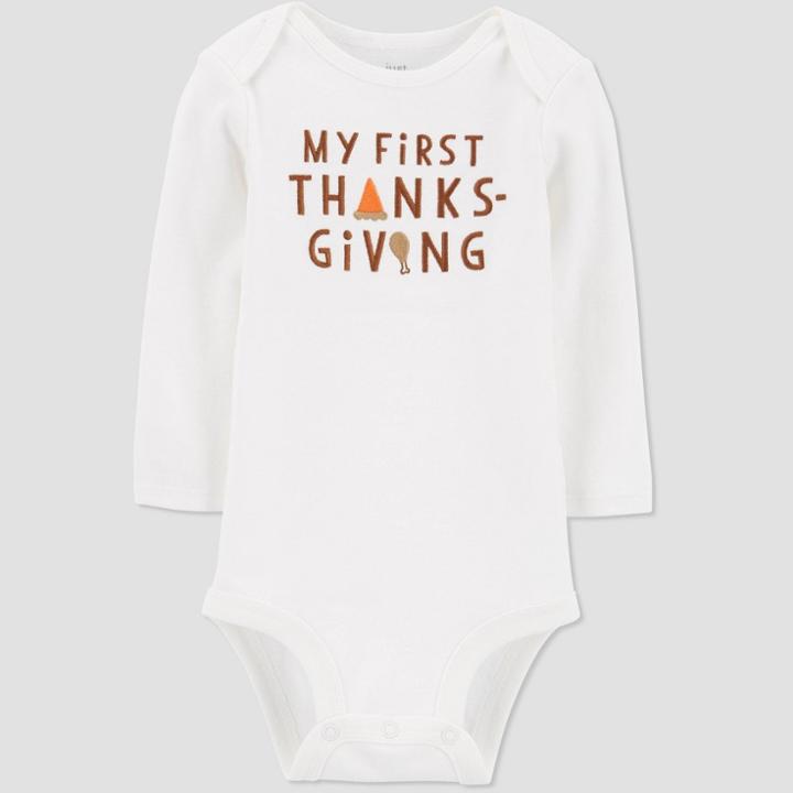 Baby 'my First Thanksgiving' Bodysuit - Just One You Made By Carter's White Newborn
