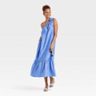 Women's One Shoulder Sleeveless Tiered Dress - A New Day Blue