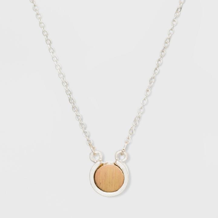 Round Disc Inlaid Round Pendant Necklace - Universal Thread,
