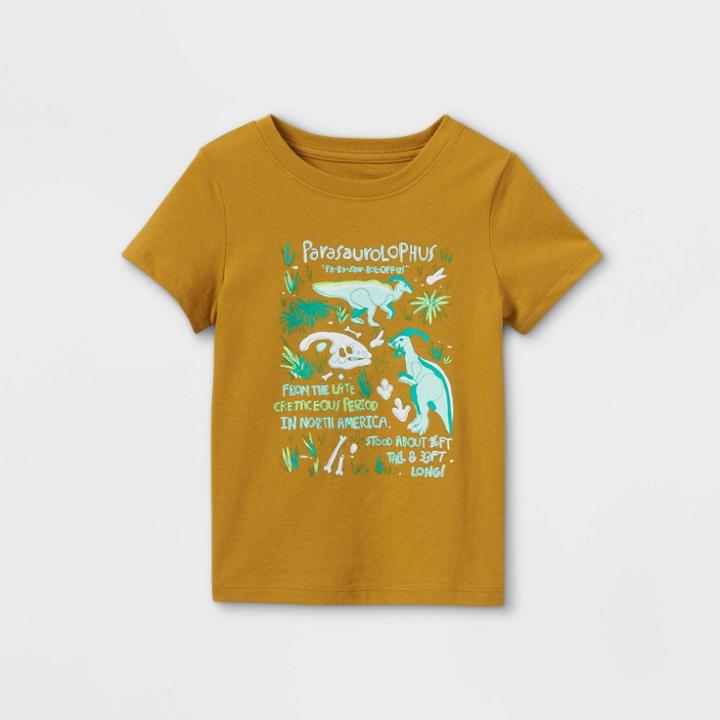 Toddler Boys' Parasaurolophus Dino Graphic Short Sleeve T-shirt - Cat & Jack Gold