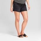 Maternity Inset Panel Midi Jean Shorts - Isabel Maternity By Ingrid & Isabel Black Wash