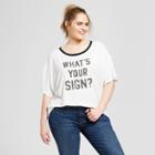 Women's Plus Size Your Sign Short Sleeve Graphic T-shirt - Modern Lux (juniors') White/black