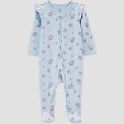 Baby Girls' Floral Footed Pajama - Just One You Made By Carter's Blue