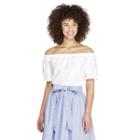 Women's Off The Shoulder Short Sleeve Bardot Top - White M - Vineyard Vines For Target