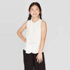 Girls' Crochet Knit Tank Top - Art Class Cream (ivory)