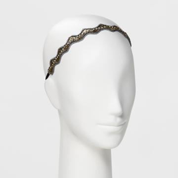Pink Pewter Headband - Gold,