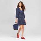 Eclair Women's Striped 3/4 Sleeve Menswear Mini Dress - Clair Navy/white