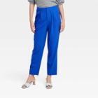 Women's High-rise Relaxed Fit Tapered Ankle Trousers - A New Day Blue