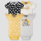 Gerber Baby 4pk Sparkle Onesies - White/yellow/gray