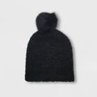 Women's Sherpa Beanie Hat - Universal Thread Black One Size, Women's