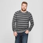 Men's Tall Striped Crew Neck Sweater - Goodfellow & Co Charcoal Heather