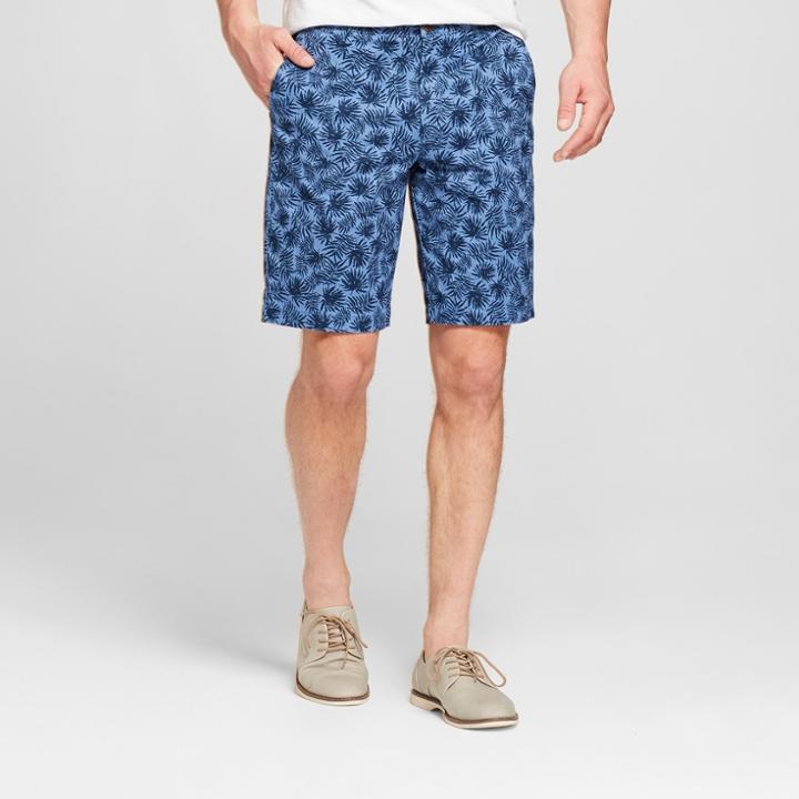 Men's 10.5 Floral Linden Flat Front Shorts - Goodfellow & Co Blue Floral 40, Xavier Navy