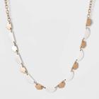 Half Moon And Geometric Shape Matte Spray Necklace - Universal Thread White, Women's