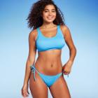 Women's Ribbed Bralette Bikini Top - Wild Fable Blue D/dd Cup