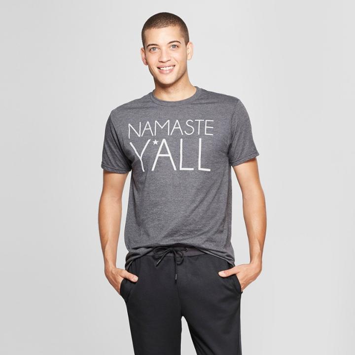 Men's Short Sleeve Namaste Ya'll Graphic T-shirt - Awake Charcoal