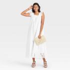 Women's Flutter Sleeveless Dress - A New Day White