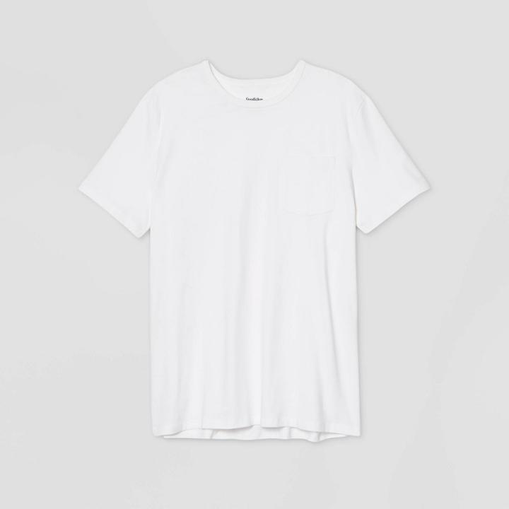 Men's Tall Standard Fit Pigment Dye Short Sleeve Crew Neck T-shirt - Goodfellow & Co White