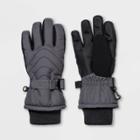 Boys' Ski Onyx Quilted Gloves - All In Motion Gray 8-16, Gray/black