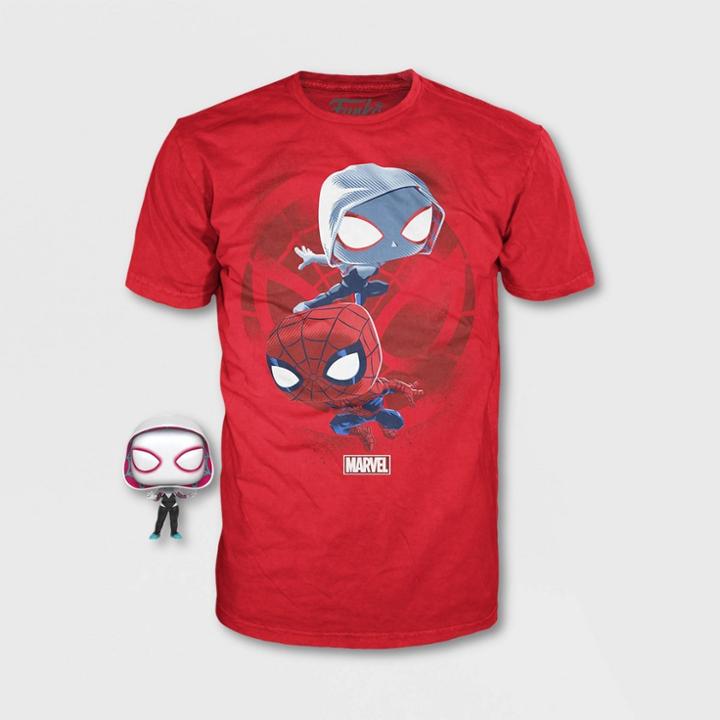 Kids' Marvel Spidey Gwen Short Sleeve T-shirt With Mini Funko Pop! - Red