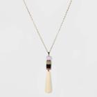 Mixed Wood Beaded Teardrop Pendant Necklace - A New Day ,