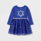 Toddler Girls' Star Of David Long Sleeve Tutu Dress - Cat & Jack Blue