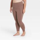 Women's Plus Size Contour Shirred Brushed Back High-waisted 7/8 Leggings 25 - All In Motion Brown