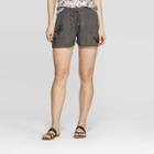 Women's Embroidered Mid-rise Shorts - Knox Rose Black