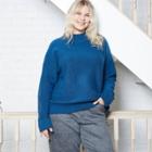 Women's Plus Size Mock Turtleneck Pullover Sweater - Universal Thread Navy