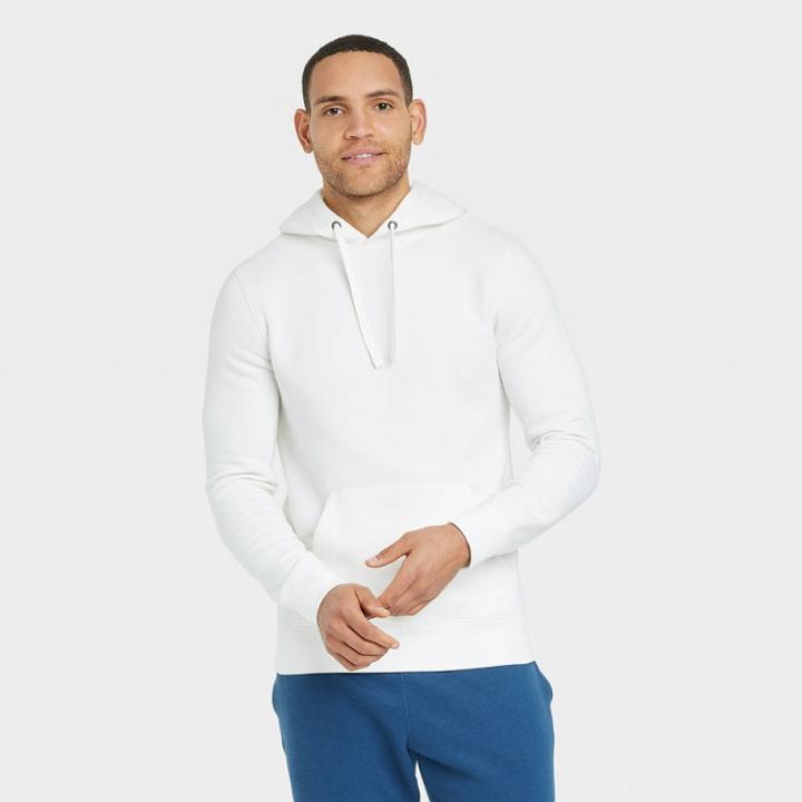 Men's Standard Fit Pullover Sweatshirt - Goodfellow & Co White Feather