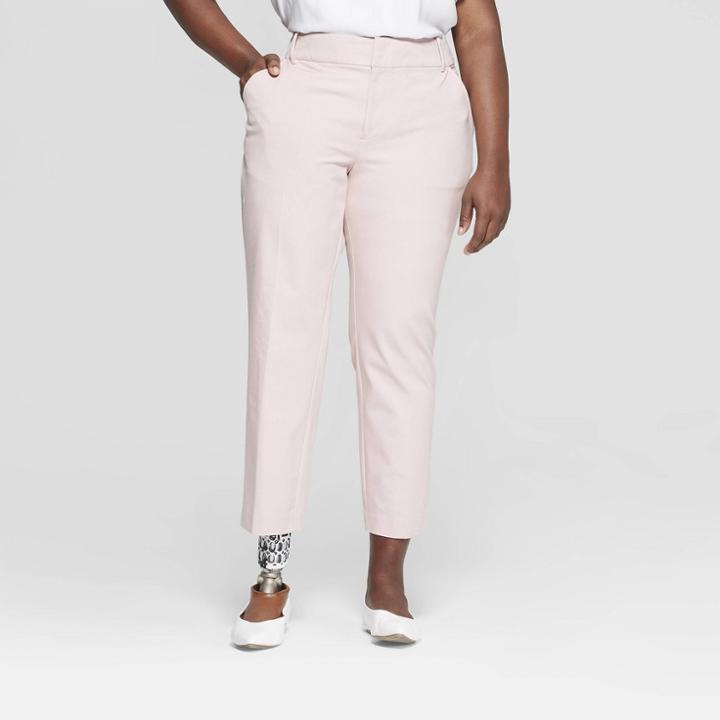 Women's Plus Size Comfort Waistband Ankle Pants - Ava & Viv