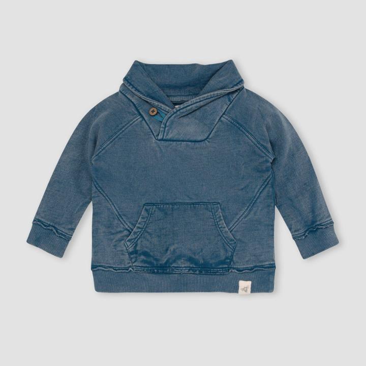 Burt's Bees Baby Baby Boys' French Terry Acid Wash Sweatshirt - Blue