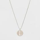 Silver Plated Initial L Pendant Necklace - A New Day Silver, Size: Large,