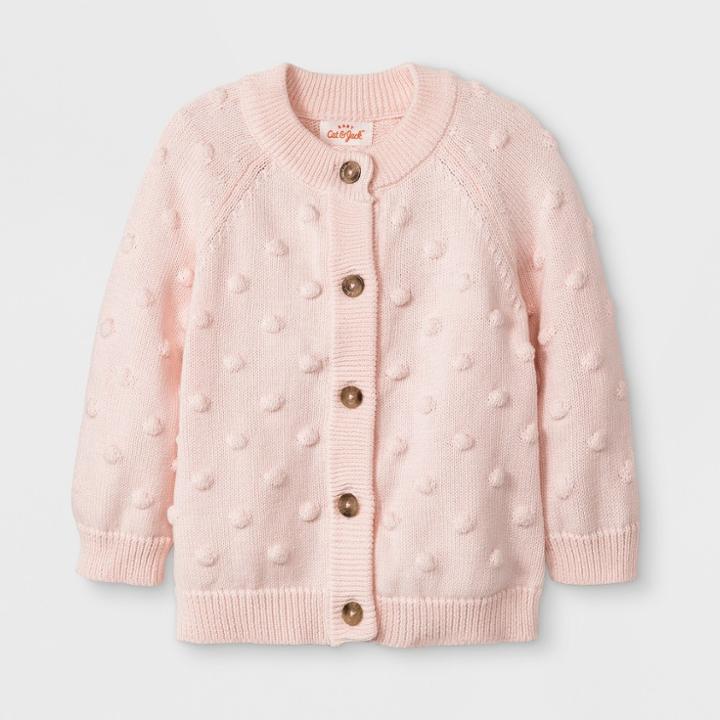 Baby Girls' Long Sleeve Raglan Sweater - Cat & Jack Blush 6-9m, Girl's, Pink