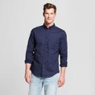 Men's Standard Fit Long Sleeve Northrop Button-down Shirt - Goodfellow & Co Navy Voyage