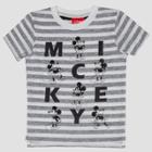 Mickey Mouse & Friends Toddler Boys' Mickey Mouse Short Sleeve T-shirt - White/gray