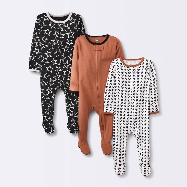 Baby 3pk Zip-up Sleep N' Play - Cloud Island Black
