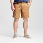 Men's Big & Tall Belted Flat Front Chino Shorts 10 - Mossimo Supply Co. Brown