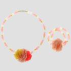 Toddler Girls' Beaded Necklace And Bracelet Set With Flower - Cat & Jack Pink/yellow