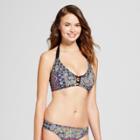 Women's Strappy Front Bralette Bikini Top - Black Multi - D/dd Cup Cup - Mossimo,