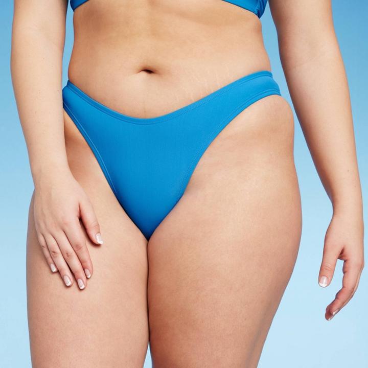 Women's Extra High Leg Cheeky Bikini Bottom - Wild Fable Blue