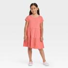 Girls' Tiered Knit Dress - Cat & Jack Coral