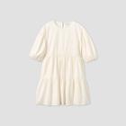 Women's Puff Short Sleeve Tiered Dress - A New Day Cream