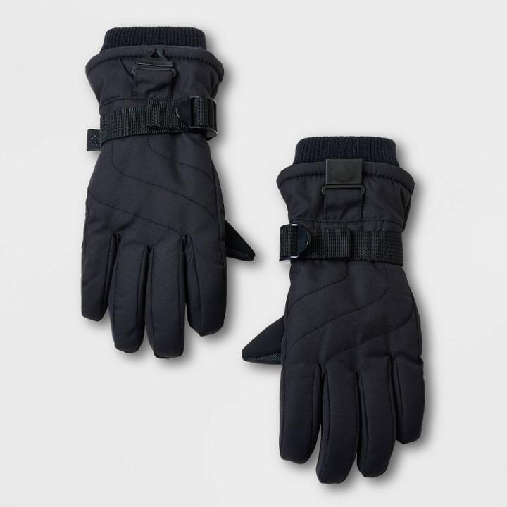 Kids' Onyx Ski Gloves - All In Motion Black
